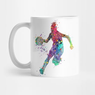 Girl Basketball Art Watercolor Print Painting Sports Gifts Mug
